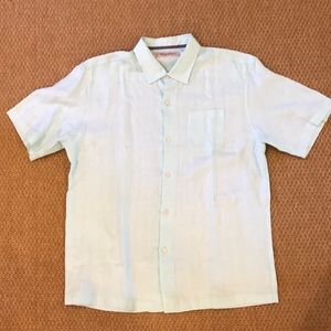 New Aqua Tommy Bahama Linen Shirt Sleeve Shirt